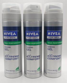 Nivea Men 072140817510 Shaving Gel High Performance Extreme Comfort 7 Oz 3 Count