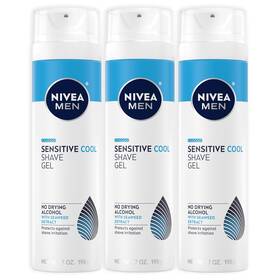 Nivea Men 711181220100 Sensitive Cooling Shave Gel With Chamomile And Seaweed Extracts 3 Pac