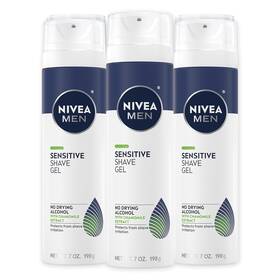 Nivea Men 741655821045 3-pack Sensitive Shave Gel With Vitamin E Soothing Chamomile 7 Oz