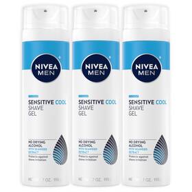 Nivea Men B00q2myuho Sensitive Cooling Shave Gel With Chamomile And Seaweed 3-pack 7 Oz Ea