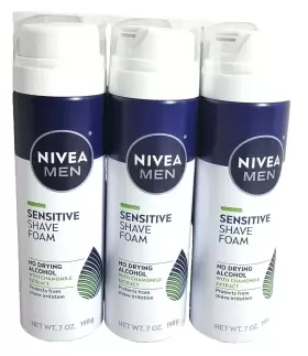B00dwgzm0c Nivea Men Sg Us 3 Pack - Sensitive Shaving Foam 7 Oz Each Can