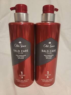 Old Spice 012044047705 Bald Care System Step 1 Cleanse Daily Exfoliation Scalp Wash Lot Of 2