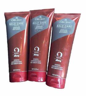 Old Spice 012044047743 Lot Of 3 Mens Bald Care System Step2 Shave Cream Vitamin E 10.9oz