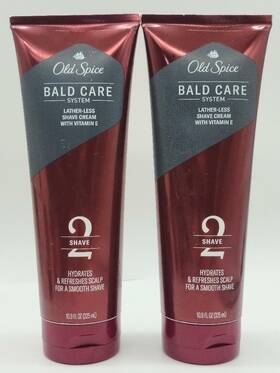 Old Spice 308086349649 Bald Care System Shave Cream With Vitamin E 10.9 Oz 2 Pack