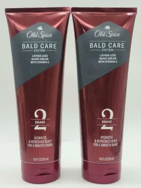 Old Spice 308086349649 Bald Care System Shave Cream With Vitamin E 10.9 Oz 2 Pack