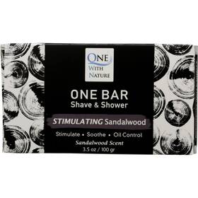 One With Nature On0066 Bar Shave And Shower Sandalwood Scent 3.5 Oz