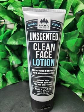 Pacific Shaving Company 186356000809 Unscented Clean Face Lotion 7 Fl Oz/207 Ml For All Skin Types