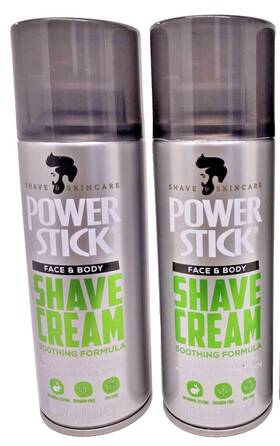 Power Stick 815195018286 Lot 2 Face And Body Shave Cream 5 Oz Each