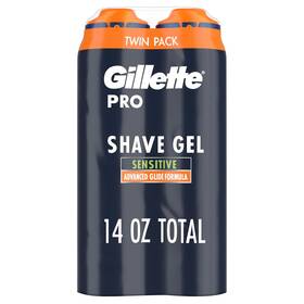 Procter & Gamble 445029436448 Pro Shaving Gel For Men Cools To Soothe Skin And Hydrates Facial Hair Twin Pac