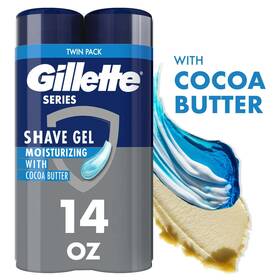 Procter & Gamble 4740030551 Gillette Series Moisturizing Shave Gel For Men With Cocoa Butter Twin Pack 14oz