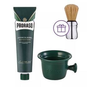Proraso 004395001118 Green Shaving Set Shave Tube Eucalyptus Mug Bowl Brush- 3pcs