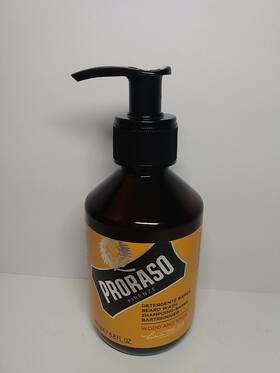 Proraso 004395007509 Single Blade Wood And Spice Beard Wash 200ml Gentle Cleanser For Men