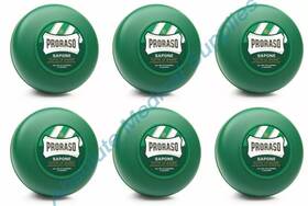 Proraso 400114 6-pack 5.2oz Shaving Soap In A Bowl Refreshing And Toning Green