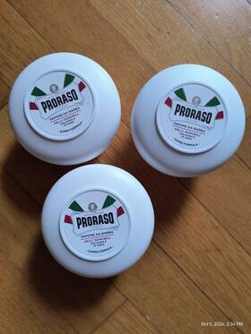 Proraso 400117 Shaving Soap In A Bowl No Irritation Formula White 5.2 Oz Sensitive 3 Pk