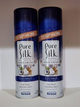 Pure Silk 051009309946 Lot Of 2 Shave Cream Coconut And Oat Flour - New