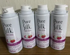 4btls Pure Silk 09717 4btls. Shave Cream Raspberry Mist Moisturizing With Aloe 5oz.each