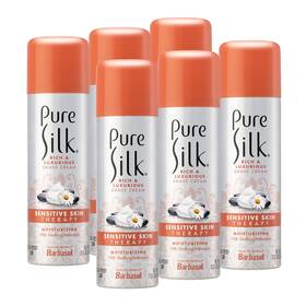 Pure Silk 30993 Shave Cream For Sensitive Skin - 6 Pack 7.25 Oz Each