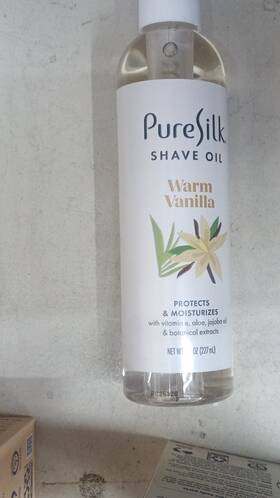Pure Silk Rc25328 Moisturizing Shave Oil Warm Vanilla Scent 8 Oz Unisex Body Formulation
