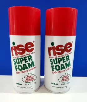 Rise 834576351019 2 Pak New Old Stock Shaving Cream 11 Oz Original Super Foam Rich Shave Cans