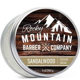 Rocky Mountain Barber Company Shc-01 Shaving Cream For Men With Sandalwood Essential Oil - Thick Lather Tradition