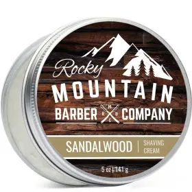 Shc-01 Rocky Mountain Barber Company Shaving Cream For Men With Sandalwood Essential Oil - Thick Lather Tradition