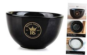 Royalshave 432-039 Ceramic Textured Shaving Bowl Shave Soap And Cream Dish Black