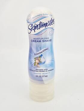 Schick 841058005469 Skintimate Moisturize Cream Shave Frosted Velvet Exfoliating Pearls Verbena 6 Oz