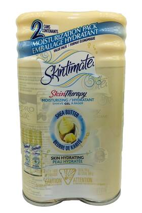 Skintimate 00633 New Shave Gel 2 Pack 7 Oz Skin Therapy Shea Butter Hydrating
