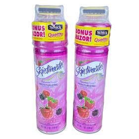 Skintimate 046500025433 Moisturizing Shave Gel Raspberry Rain 7 Oz Bonus Razor Set Of 2