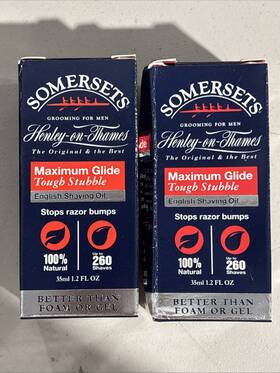 Somerset 641120353531 2 Pack English Shave Oil Maximum Glide Tough Stubble