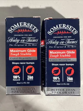 Somerset 641120353531 2 Pack English Shave Oil Maximum Glide Tough Stubble