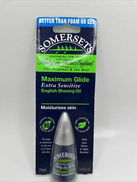 Somersets 641120201023 Maximum Glide Extra Sensitive English Shaving Oil For Men 0.5 Fl Oz