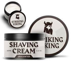 Striking Viking 850018073400 Mens Shaving Cream - 5.3 Oz Unscented And Sensitive Skin-friendly Shave Cream