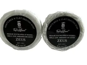 Tayler & Grant 850051806027 2x Zeus Scented Goat Milk Shaving Soap 2.05oz Bar By Taylor And Smells Great