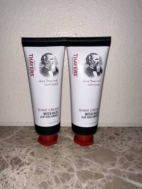 Thayers 041507090316 Lot Of 2 Gentlemens Collection Witch Hazel Aloe Vera Shave Cream 4 Oz