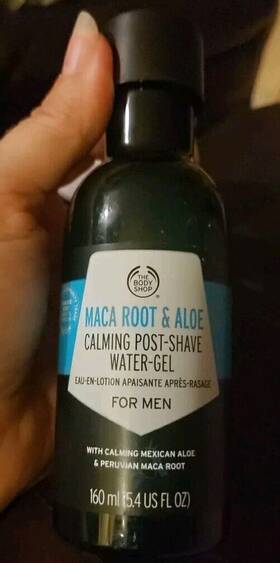 The Body Shop 028197183585 Maca Root And Aloe Calming Post Shave Water Gel 5.4oz. For Men