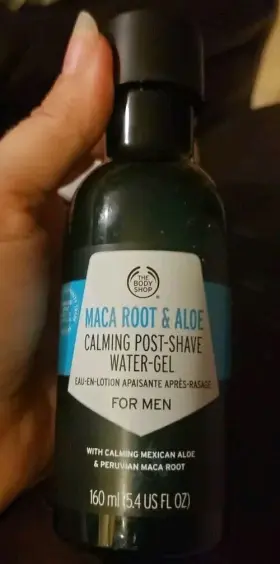 The Body Shop 028197183585 Maca Root And Aloe Calming Post Shave Water Gel 5.4oz. For Men