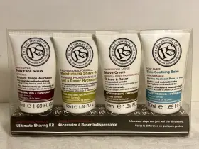 The Real Shaving Co. 737178108367 Company Shave Gel Balm Cream And Scrub 50 Ml Kit Sensitive Skin