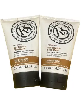 The Real Shaving Company 737178102082 Lot Of 2 Self Heating Face Mask Moisturising Skincare