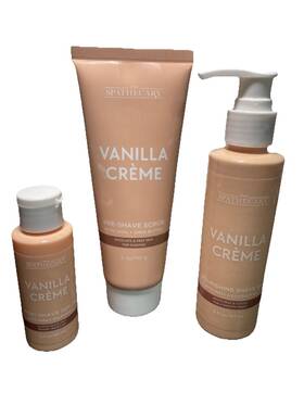 The Spathecary Dto8675 Vanilla Creme Pre-shave Scrub Shave Oil And Post-shave Serum Set