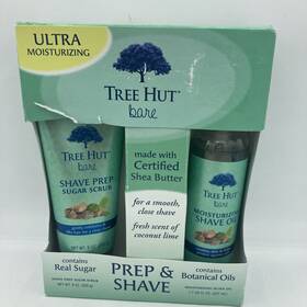 Tree Hut 075371028175 Bare Ultra Moisturizing Botanical Oils Prep And Shave Combo Gift Set