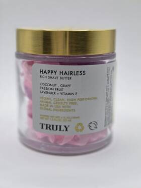 Truly 13139 Happy Hairless Rich Shave Butter Coconut Grape Lavender Vegan 4 Fl Oz
