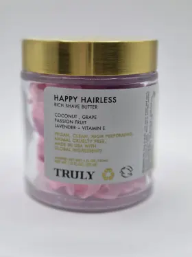 13139 Truly Happy Hairless Rich Shave Butter Coconut Grape Lavender Vegan 4 Fl Oz