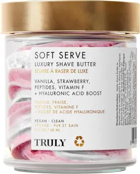Truly Beauty 810115921066 Soft Serve Vanilla And Strawberry Luxury Shave Butter For Razor Burn - 2 Oz Truly Beauty 810115921066 Soft Serve Vanilla And Strawberry Luxury Shave Butter For Razor Burn - 2 Oz