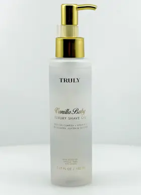 Truly Beauty 810115924494 Vanilla Baby Luxury Shave Oil Pear Amber 5.07 Fl Oz / 150 Ml - New