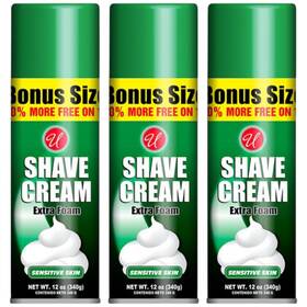 Universal 676979551388 Extra Foam Sensitive Skin Shaving Cream 12oz. 340g Pack Of 3