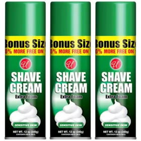 Universal 676979551388 Extra Foam Sensitive Skin Shaving Cream 12oz. 340g Pack Of 3