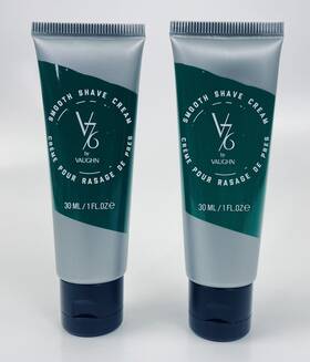 V76 By Vaughn 810375021643 Lot Of 2 Smooth Shave Cream Travel Size Mini 1.0 Oz / 30 Ml