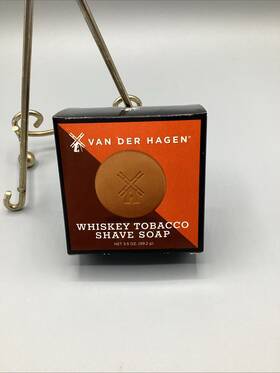 Van Der Hagen Fg401238vhp12 Shave Soap 3.5oz Hypo-allergenic Whiskey-tobacco-new