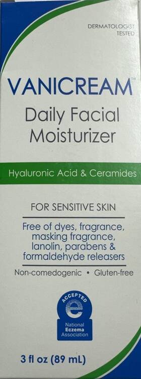 Vanicream 345334323037 Daily Facial Moisturizer - 3 Fl Oz